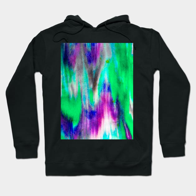 neon blue multi bright colors T Hoodie by FLOWING COLORS